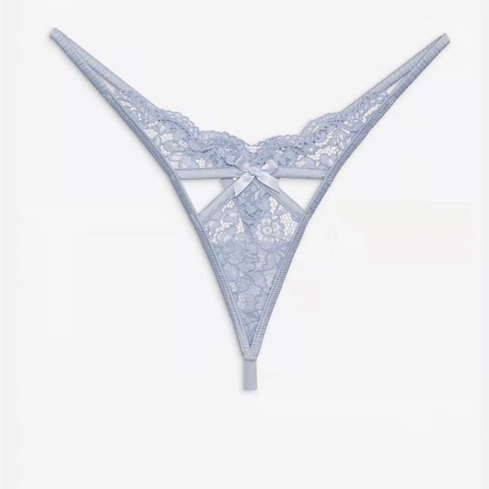 New! Victoria’s Secret For Love and Lemons Creamsicle Thong Panty blue 38100